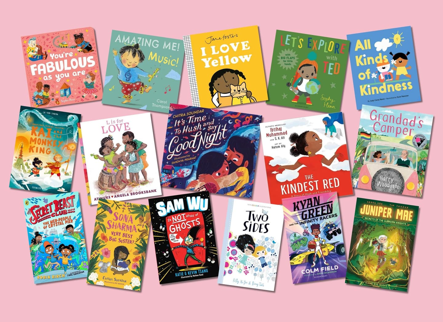 A selection of some of Inclusive Books for Children's favourite diverse kids' books, arranged in a cheerful montage.